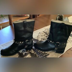 WHBM New Leather Moto Studded Boots
